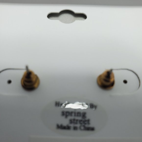 Nordstrom chain link pierced drop earring tortoise shell resin and gold - Picture 4 of 4